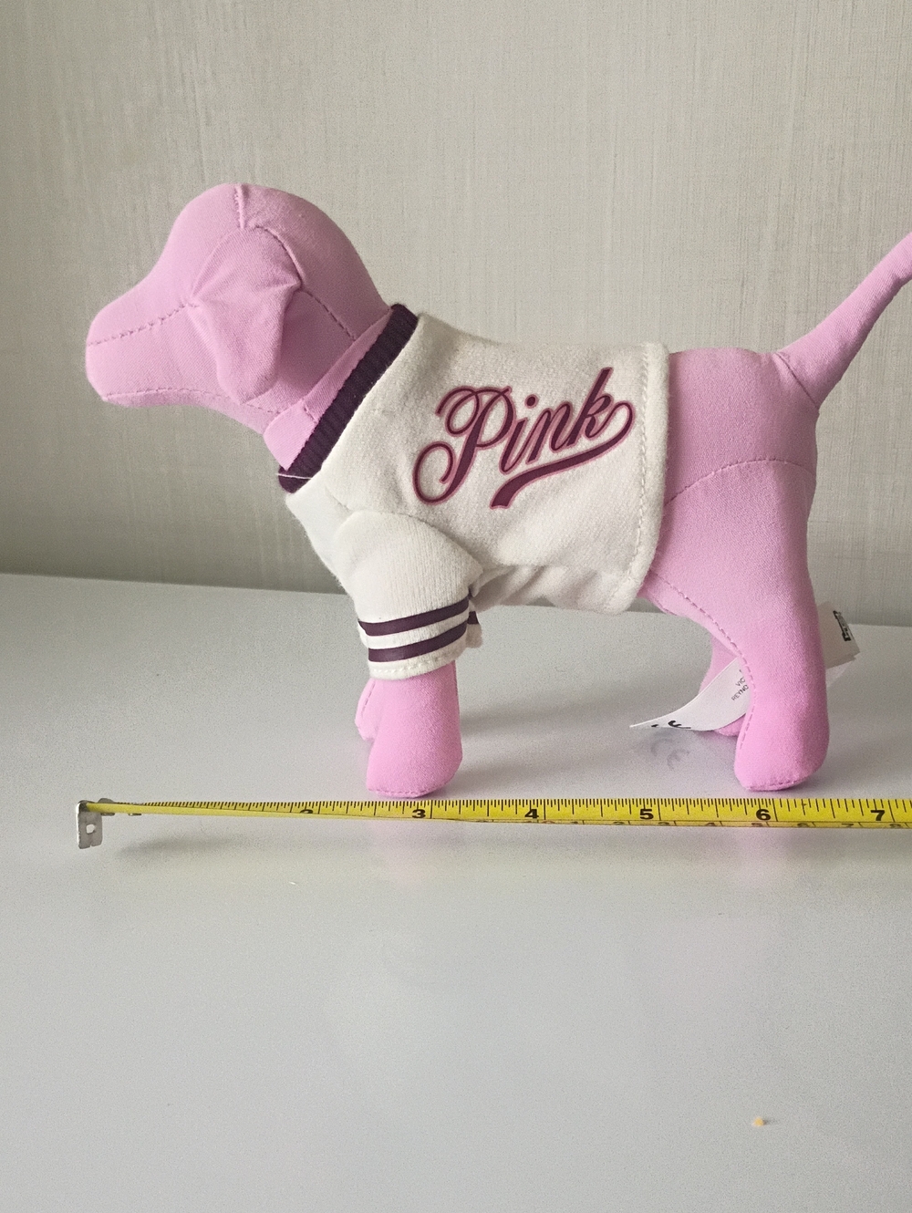 Victoria's Secret Iconic Pink Hound Plush PINK Logo Varsity Sweater Mini - Picture 10 of 11